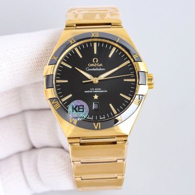 Omega 5th Constellation Mereorite 41MM 8900/8901 Movement Gold/Rose Gold Strap Date Window Watch